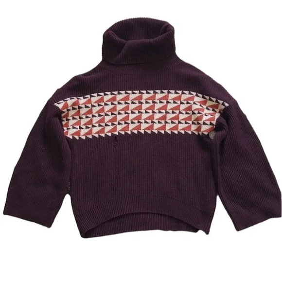 Charli Burgundy Cowl Neck Lisa Sweater M - Picture 2 of 5